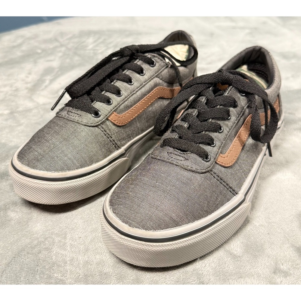 Vans Old Skool Sneakers Youth 3 Gray Black Canvas Skate Shoes